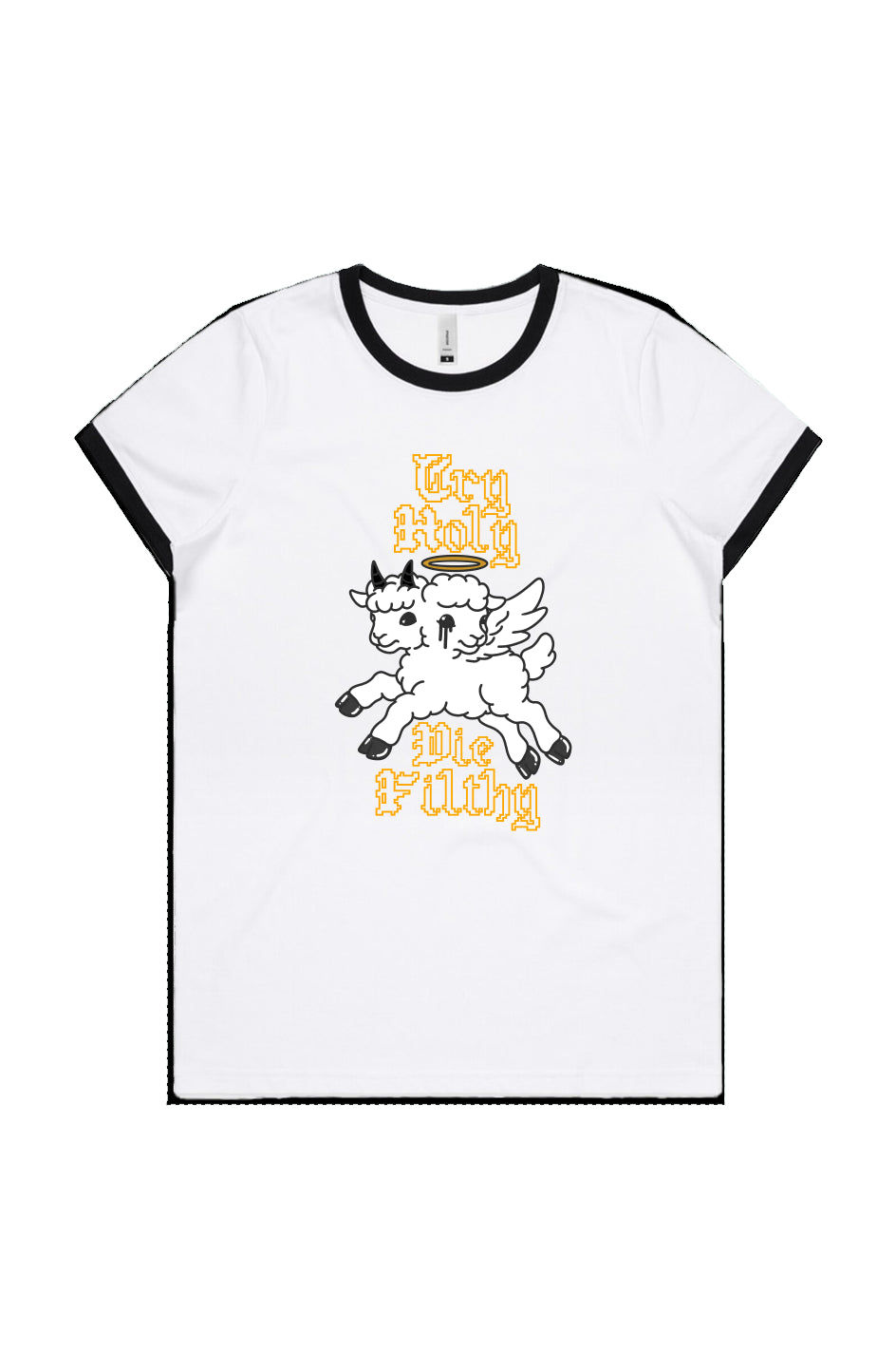 WOMENS MAPLE RINGER TEE Cry Holy x Die Filthy