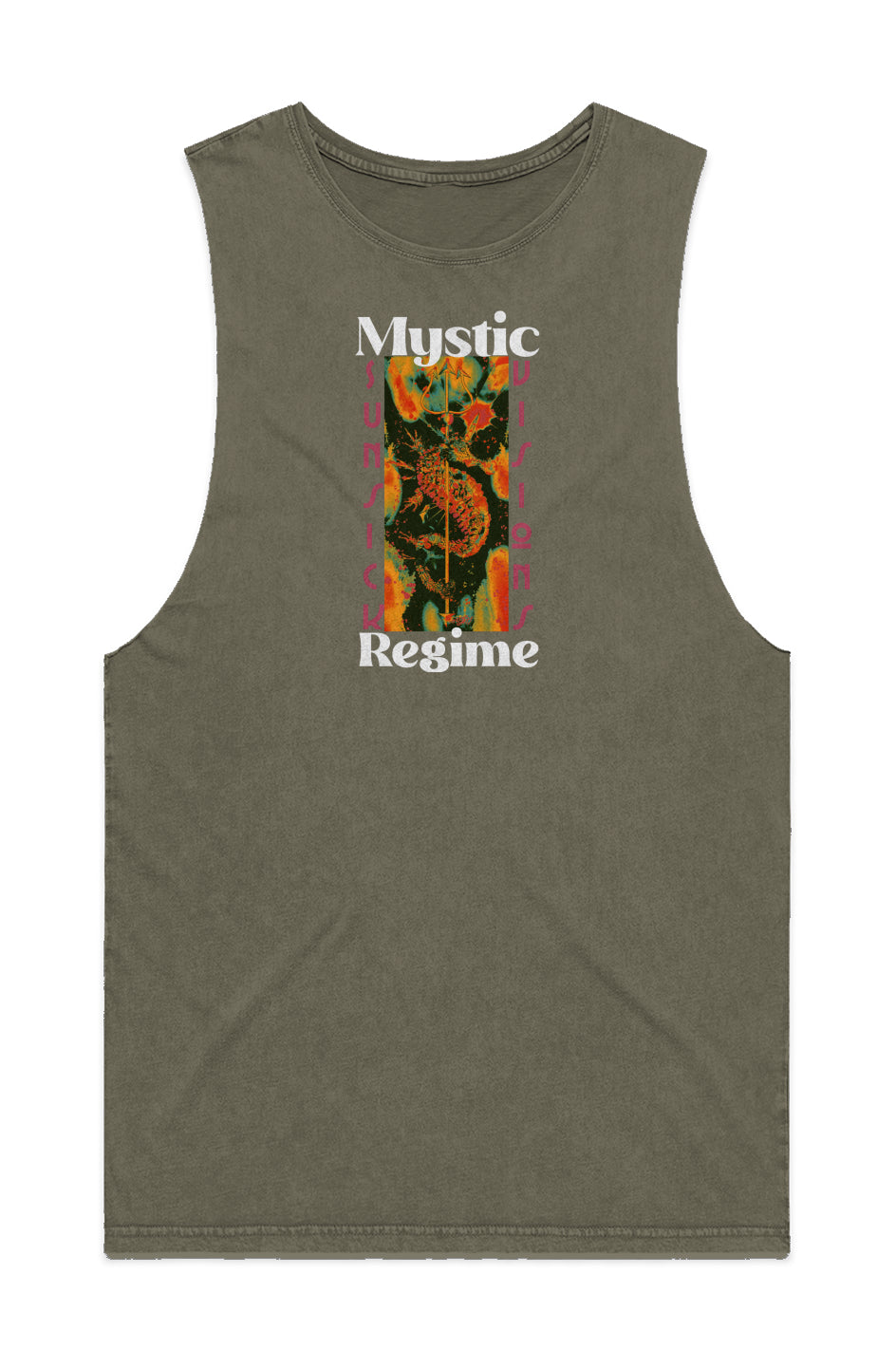 Mystic Regime -MENS STONE WASH BARNARD TANK